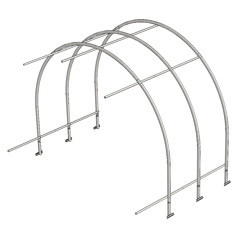 Изображение товара Каркас вставки к теплице ВОЛЯ Сигма Люкс шаг 0.67м с грунтозацепами 1430