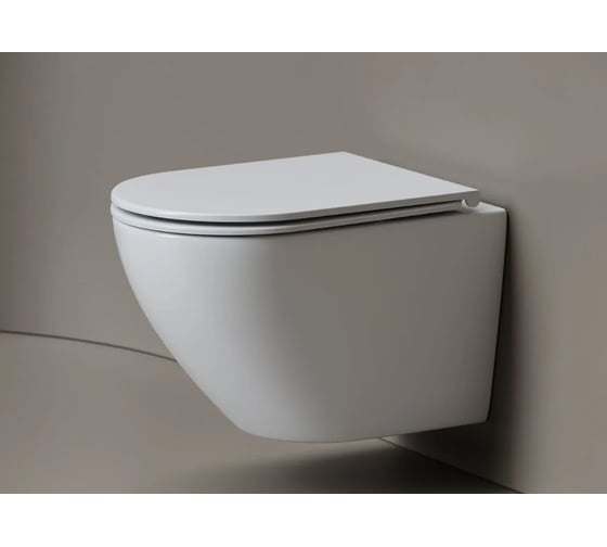 Изображение товара Унитаз подвесной Ceramicanova Whirl торнадо 3.0, сиденье микролифт, белый CN11007T