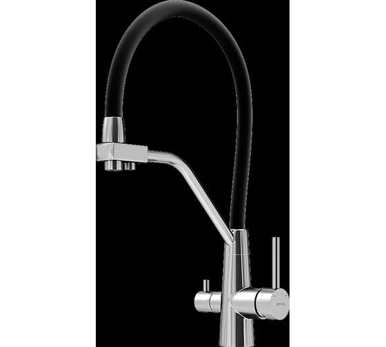 Изображение товара Смеситель для кухни Sancos Nolia из нержавеющей стали, с краном для фильтра и гибким изливом SC12003SS