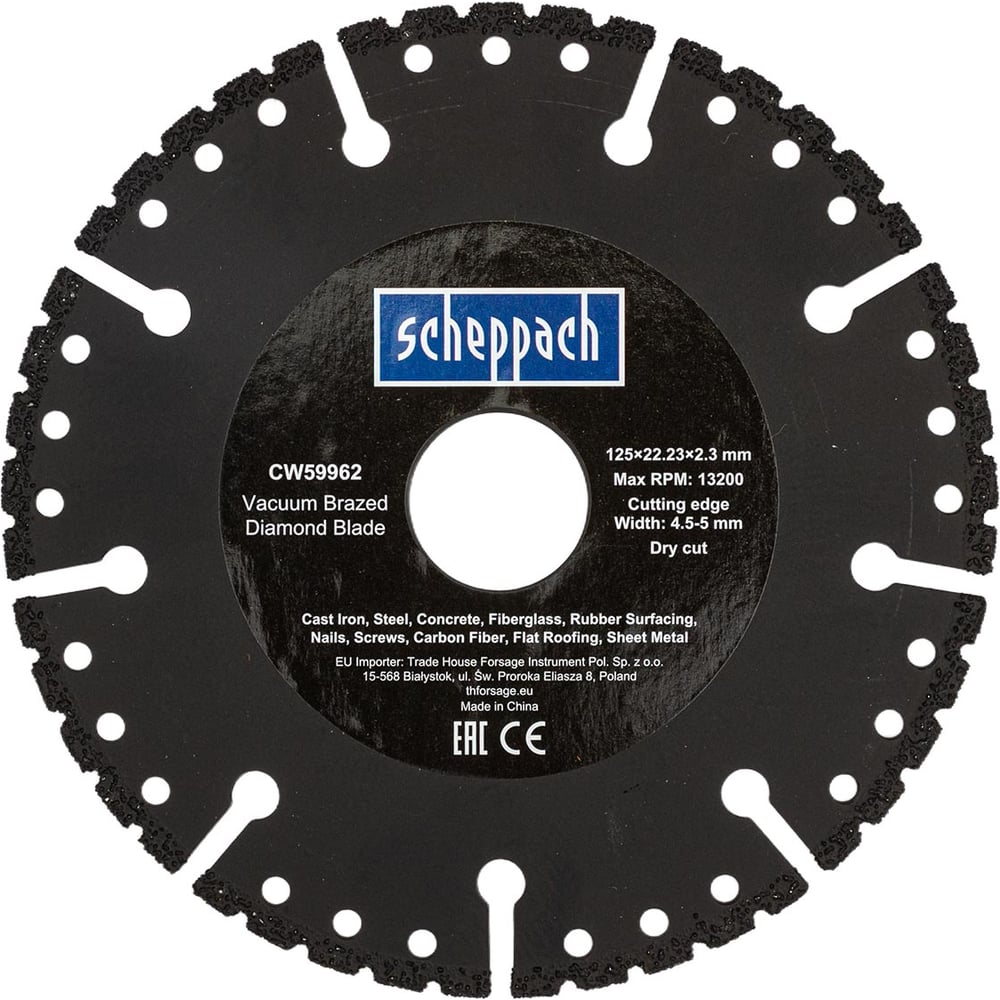 Изображение товара Круг отрезной Scheppach 125мм по камню и бетону сегментированный