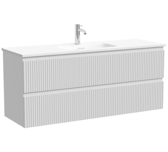 Изображение товара Тумба подвесная Sancos Snob R 1195х390х500, c двумя ящиками оснащенными доводчиками, Bianco SNR120/39W