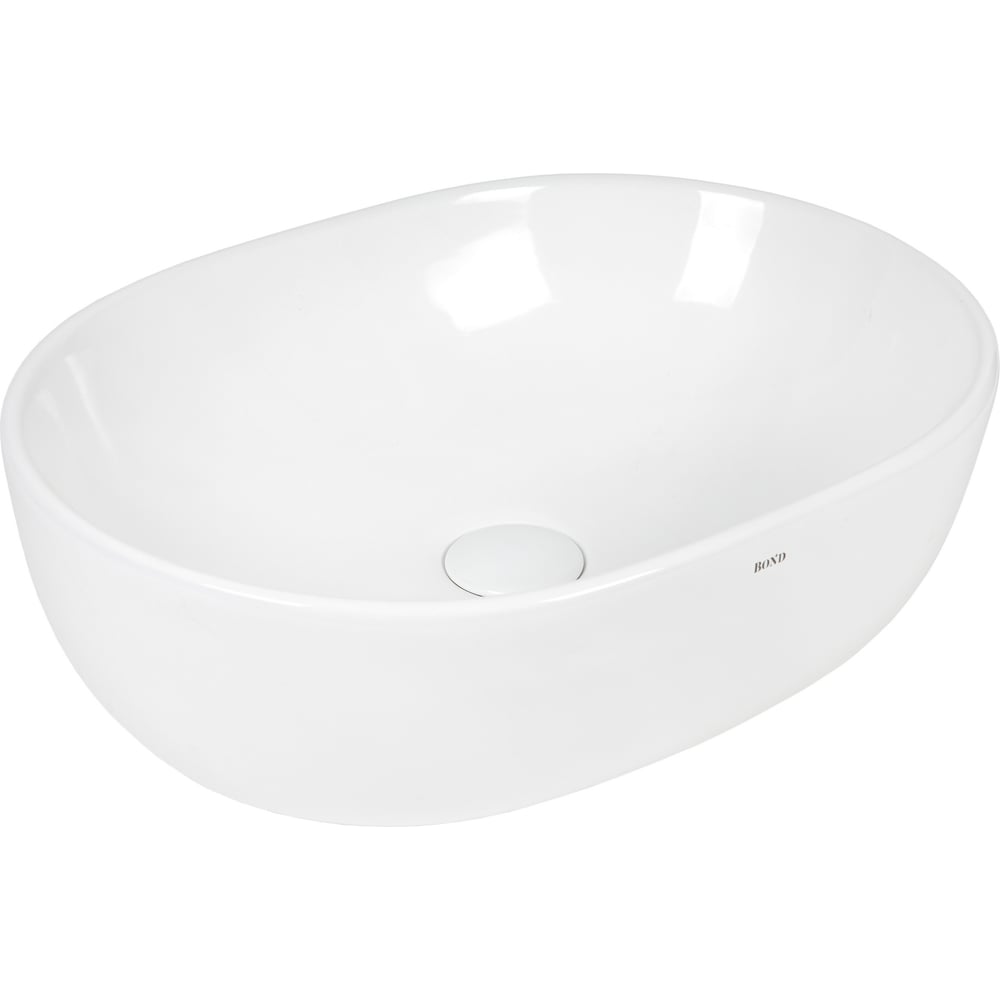 Изображение товара Накладная овальная раковина BOND S59-490 белая 48.5х35х13.5 см керамика