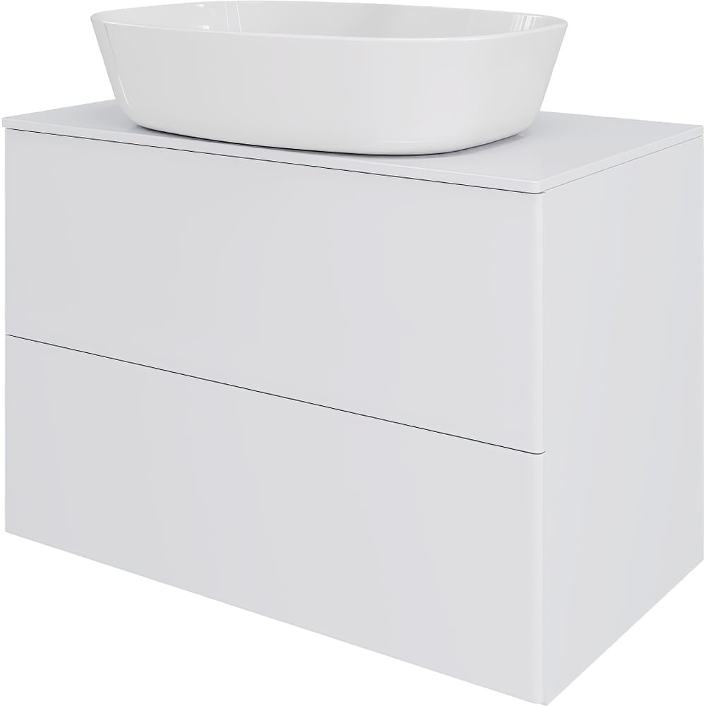 Изображение товара Тумба с раковиной подвесная Otto 75 см белый глянец современная ванная комната