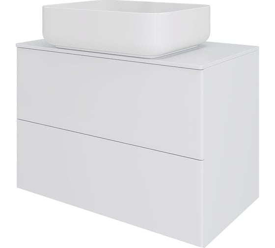 Изображение товара Тумба с раковиной подвесная Orange Otto, 75 см, белый глянец Ot-75TuMDF+B05-500W