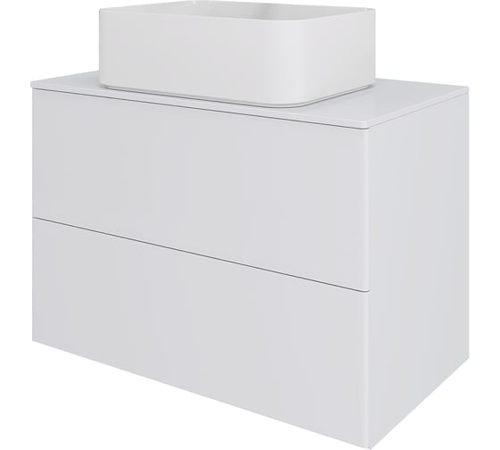 Изображение товара Тумба с раковиной подвесная Orange Otto, 75 см, белый глянец Ot-75TuMDF+B02-460W