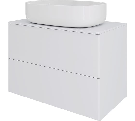 Изображение товара Тумба с раковиной подвесная Orange Otto, 75 см, белый глянец Ot-75TuMDF+B04-600W