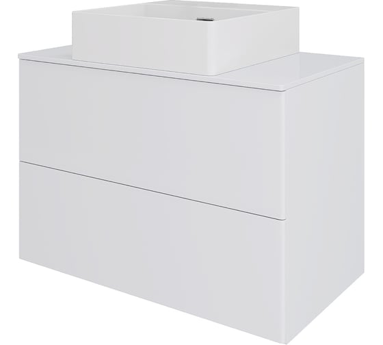 Изображение товара Тумба с раковиной подвесная Orange Otto, 75 см, белый глянец Ot-75TuMDF+B04-405W