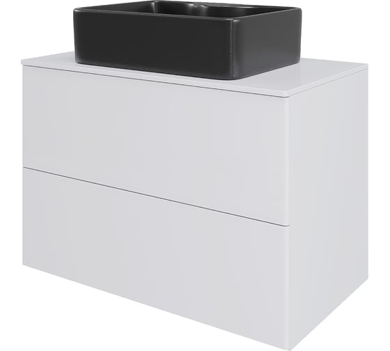 Изображение товара Тумба с раковиной подвесная Orange Otto, 75 см, белый глянец Ot-75TuMDF+B01-475MB