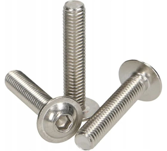 Изображение товара Винт с полукруглой головкой Море-Метизов с фланцем, внутренний шестигранник ISO7380-2 А2,M8X20/20 мм,100 шт VINT73802A2M8X2020100М