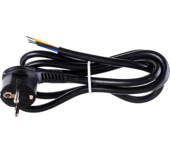 Изображение товара Сетевой шнур с вилкой ЭРА U-3x1,5-1,5m-B с заземлением 1,5м ПВС 3x1,5мм2 черный Б0048705