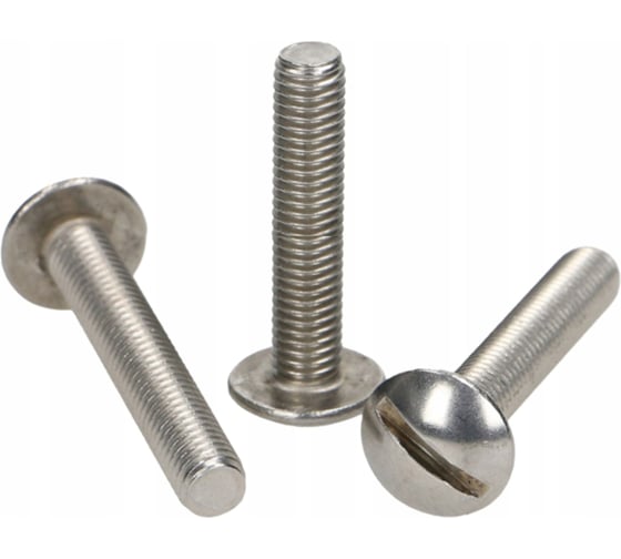 Изображение товара Винт с увеличенной низкой полукруглой головкой Море-Метизов прямой шлиц АРТ 9056 NF E 27-128 А2,M6X25 мм,200 шт VINTNFEA2M6X25200М