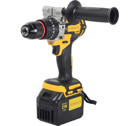 Изображение товара Дрель-шуруповерт аккумуляторная Eurolux для ледобура ДА-21/2Li (бесщеточный двигатель) 72/14/80
