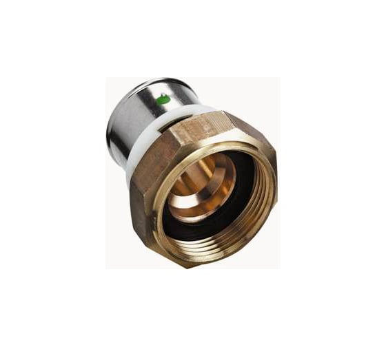 Изображение товара Муфта пресс Viega Pexfit Pro ф25-3/4 внут. с накидной гайкой под ключ бронза 608439