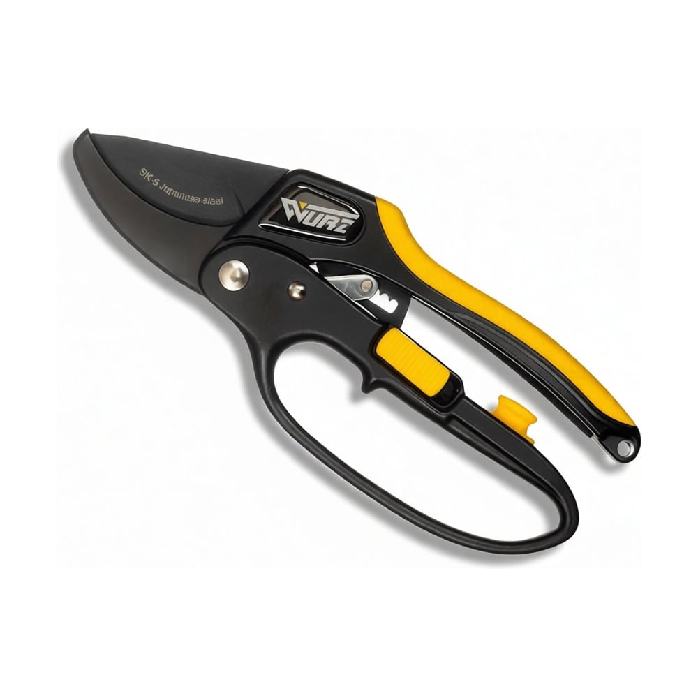 Изображение товара Профессиональный секатор WURZ с храповым механизмом и масленкой 200мм