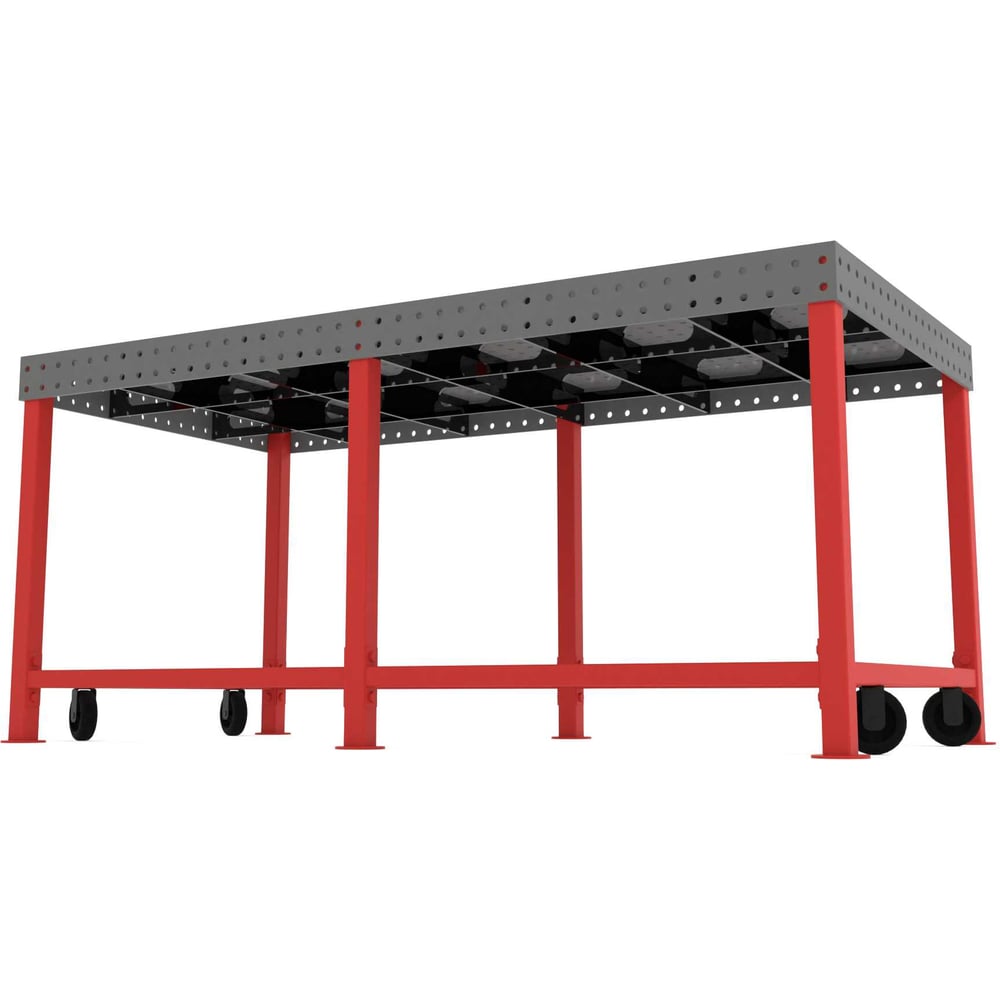 Изображение товара Профессиональный сварочный стол Flamet 1000x2000 10мм с колесами и перемычками