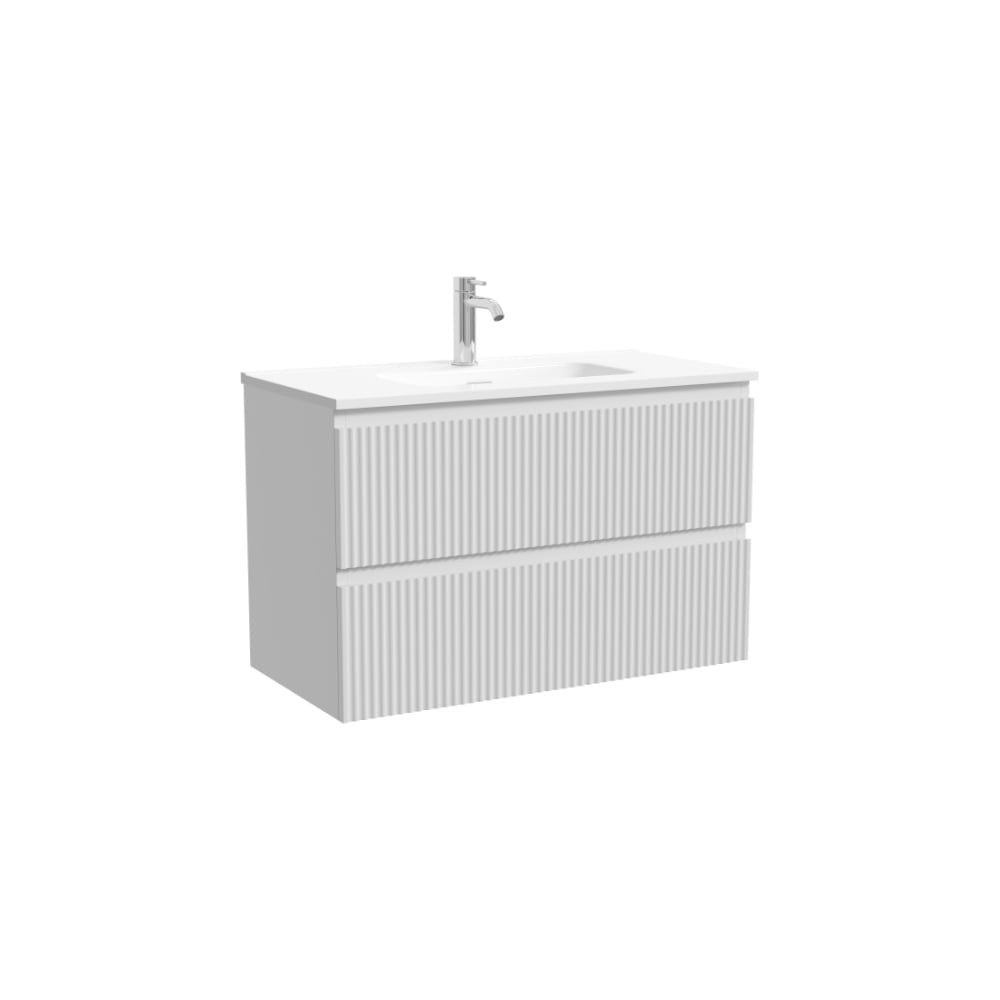 Изображение товара Подвесная тумба для ванной Sancos Snob R Bianco 790х390х500 с двумя ящиками