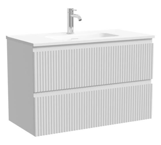 Изображение товара Тумба подвесная Sancos Snob R 790х390х500, c двумя ящиками оснащенными доводчиками, Bianco SNR80/39W