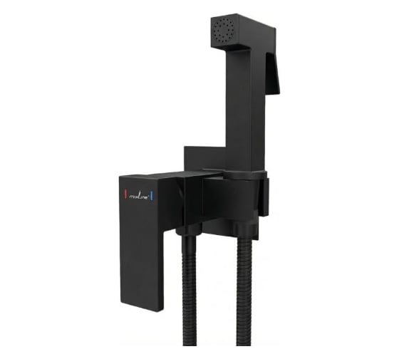 Изображение товара Смеситель с гигиенической лейкой MIXLINE 25k ML31-082BL Ray встраиваемый ЧЕРНЫЙ 556674