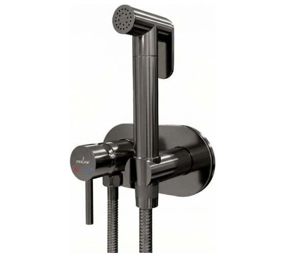 Изображение товара Смеситель с гигиенической лейкой MIXLINE 25k ML31-085GR Ray встраиваемый ГРАФИТ 556672