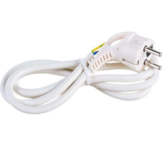 Изображение товара Сетевой шнур с вилкой ЭРА U-3x1,5-1,5m-W с заземлением 1,5м ПВС 3x1,5мм2 белый Б0048704