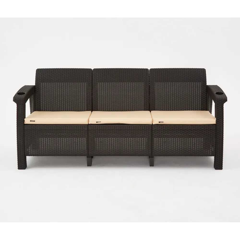 Изображение товара Комплект садовой мебели WORKY HomlyGreen 3+1+1 с обеденным столом и подушками