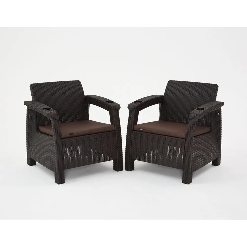 Изображение товара Комплект садовой мебели WORKY HomlyGreen 3+1+1 с обеденным столом и подушками