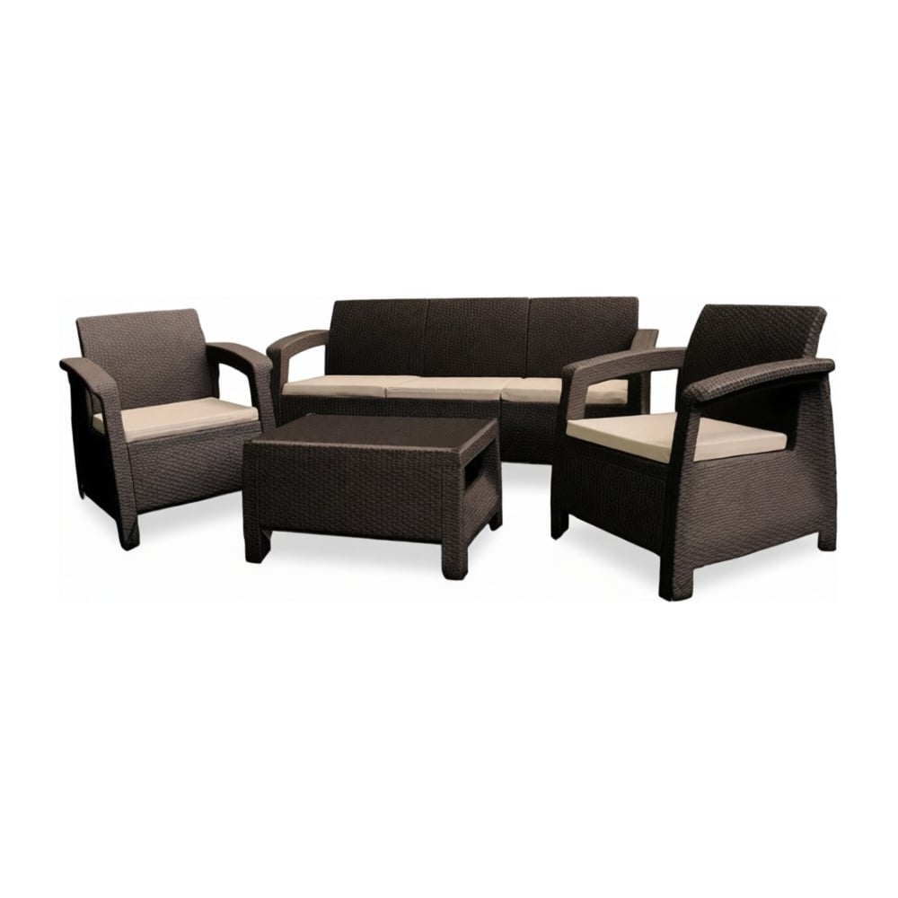 Изображение товара Комплект садовой мебели WORKY HomlyGreen Set 3+1+1, водонепроницаемый, бордовый