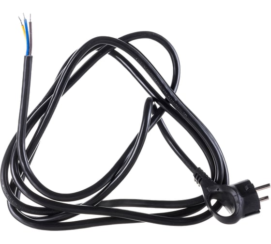 Изображение товара Сетевой шнур с вилкой ЭРА U-3x1,5-3m-B с заземлением 3м ПВС 3x1,5мм2 черный Б0048709