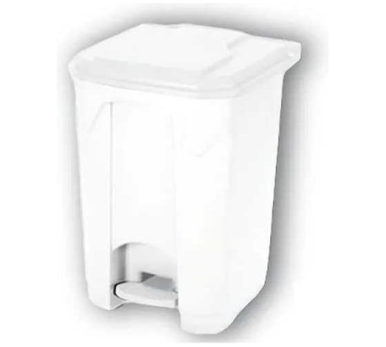Изображение товара Контейнер для мусора Bayersan 45 литров, белый, с педалью и крышкой 281264
