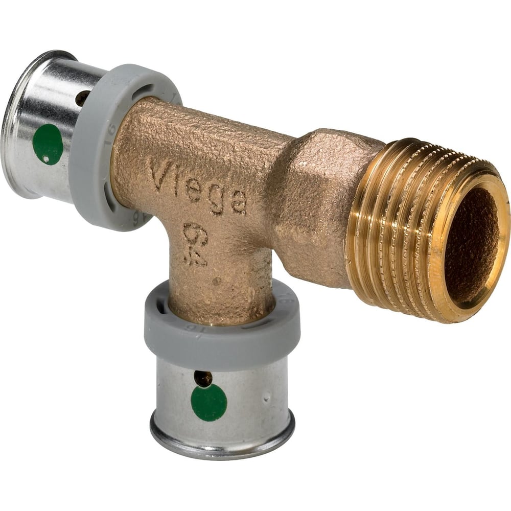 Изображение товара Тройник пресс Viega Pexfit Pro бронза 1/2 нар.-16-16 для водопроводных систем