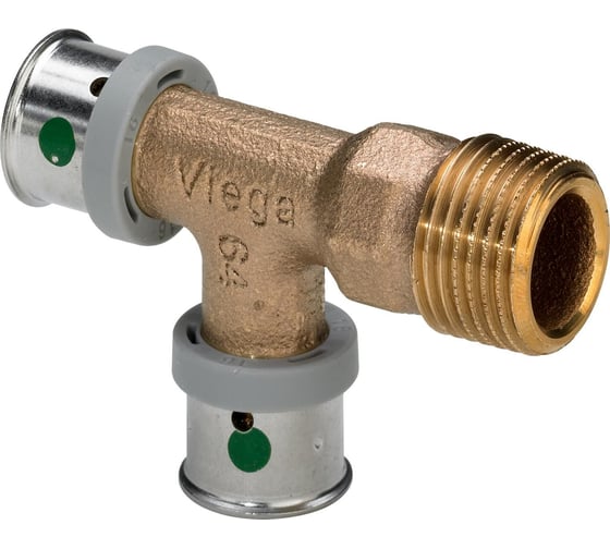 Изображение товара Тройник пресс Viega Pexfit Pro ф1/2нар.-16-16 бронза 608064