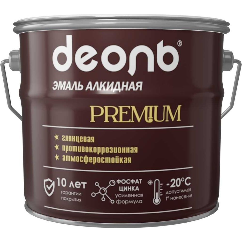 Изображение товара Эмаль алкидная Деоль PREMIUM зеленая глянцевая RAL 6029 5 л