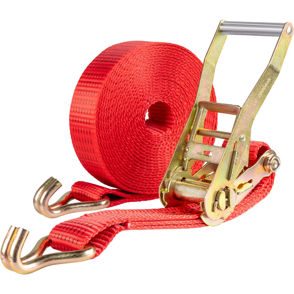 Изображение товара Стяжка груза SKYWAY 7,0т 8,0м STAFF 50мм красный храповый механизм полиэстер