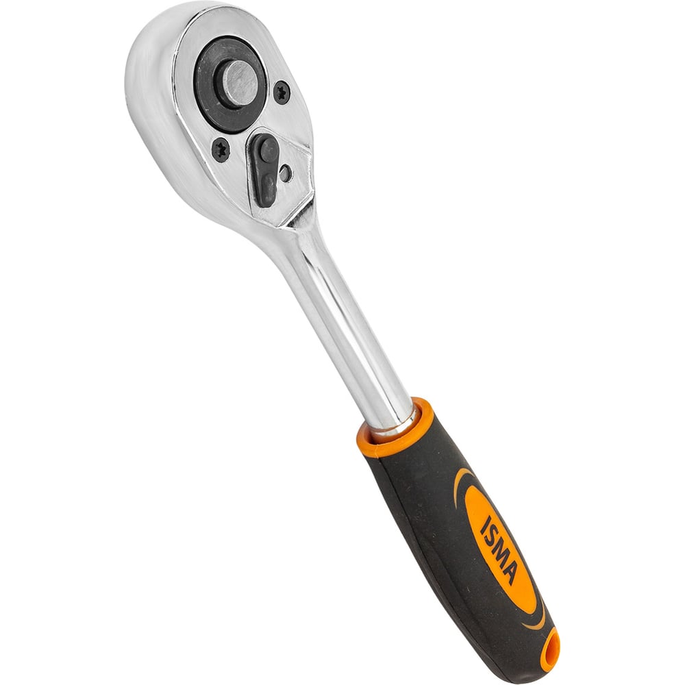 Изображение товара Трещотка реверсивная ISMA 3/8'' с рукояткой 205мм хромированная
