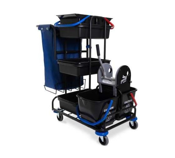 Изображение товара Тележка многофункциональная Proff Comfort с ведрами 2х18л, 2х12л, отжимом и держателем для мешка 525651