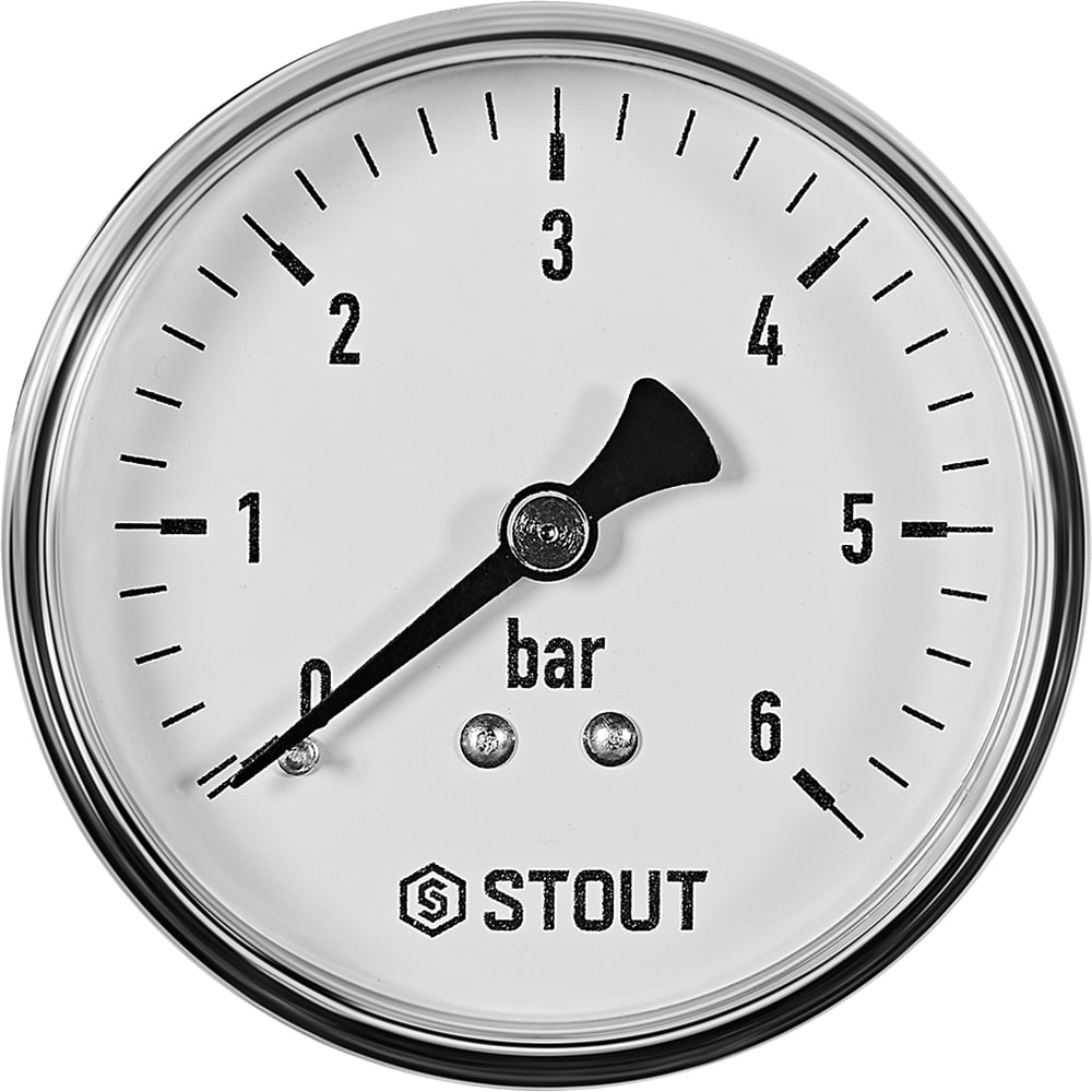 Изображение товара Манометр аксиальный STOUT SIM-1009-630608 0-6 бар корпус 63 мм