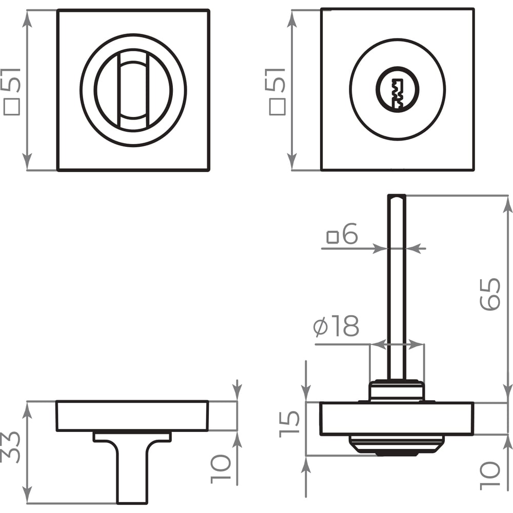 Изображение товара Ручка поворотная с фиксацией ключом AJAX BK6.FIX.JK бронза 49799