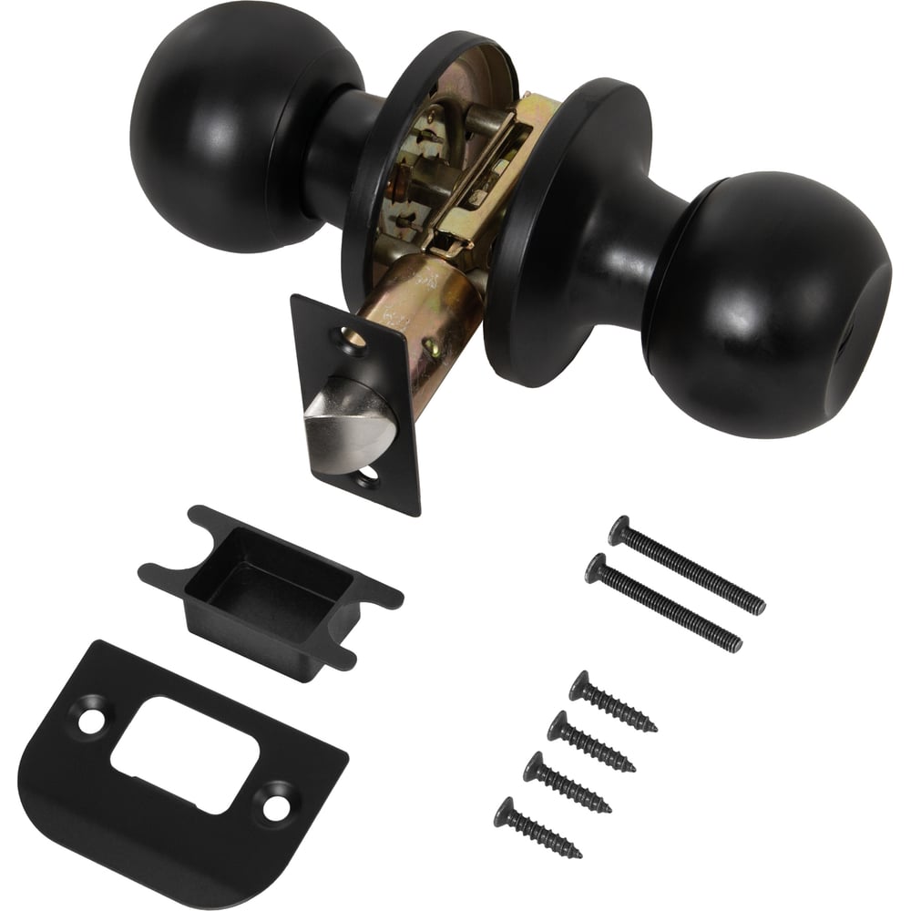 Изображение товара Ручка защелка PUNTO DK672/BL фиксатор черный сталь межкомнатная дверь