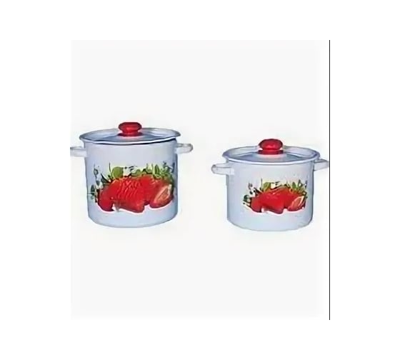 Изображение товара Эмалированный набор посуды Сибирские товары Клубника садовая 10 2 предмета ТБ3951