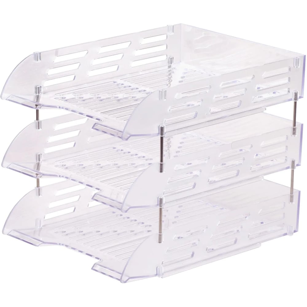 Изображение товара Лоток горизонтальный для бумаг Attache 3 шт/набор прозрачный пластик