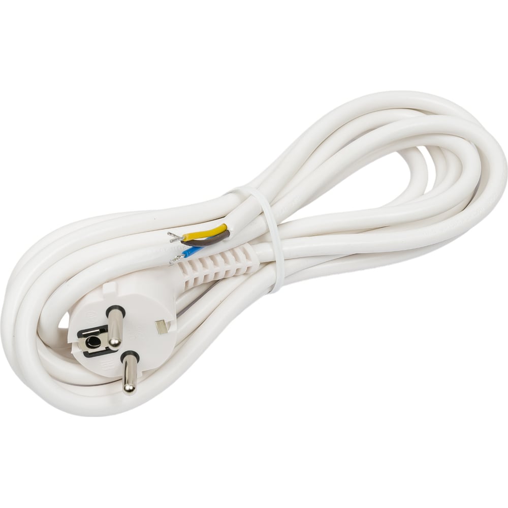 Сетевой шнур ЭРА, цвет белый Б0048700 U-3x1-3m-W - фото 1