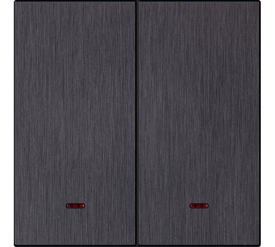 Изображение товара Выключатель 2-клавишный SMARTBUY с индикатором независимый 10А алюминий черный Альтаир ( SBE-i11alb-10-SW2-1