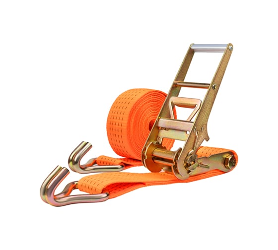 Изображение товара Стяжка груза SKYWAY 20,0т 8,0м  STAFF 80мм оранжевый храповый механизм с крюками полиэстер 1шт S03601049