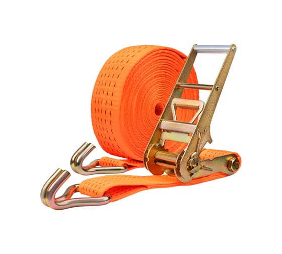 Изображение товара Стяжка груза SKYWAY 20,0т 12,0м  STAFF 80мм оранжевый храповый механизм с крюками полиэстер 1шт S03601051