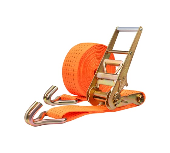 Изображение товара Стяжка груза SKYWAY 20,0т 10,0м STAFF 80мм оранжевый храповый механизм с крюками полиэстер 1шт S03601050