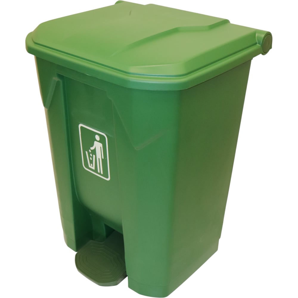 Изображение товара Бак для мусора ACG 68 л с педалью и крышкой зеленый