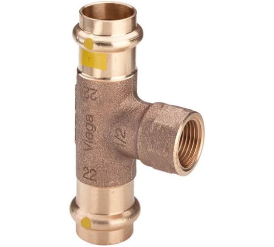 Изображение товара Медный пресс Viega тройник ф42-1 внут.-42 газ/вода мод.2617.2  361334