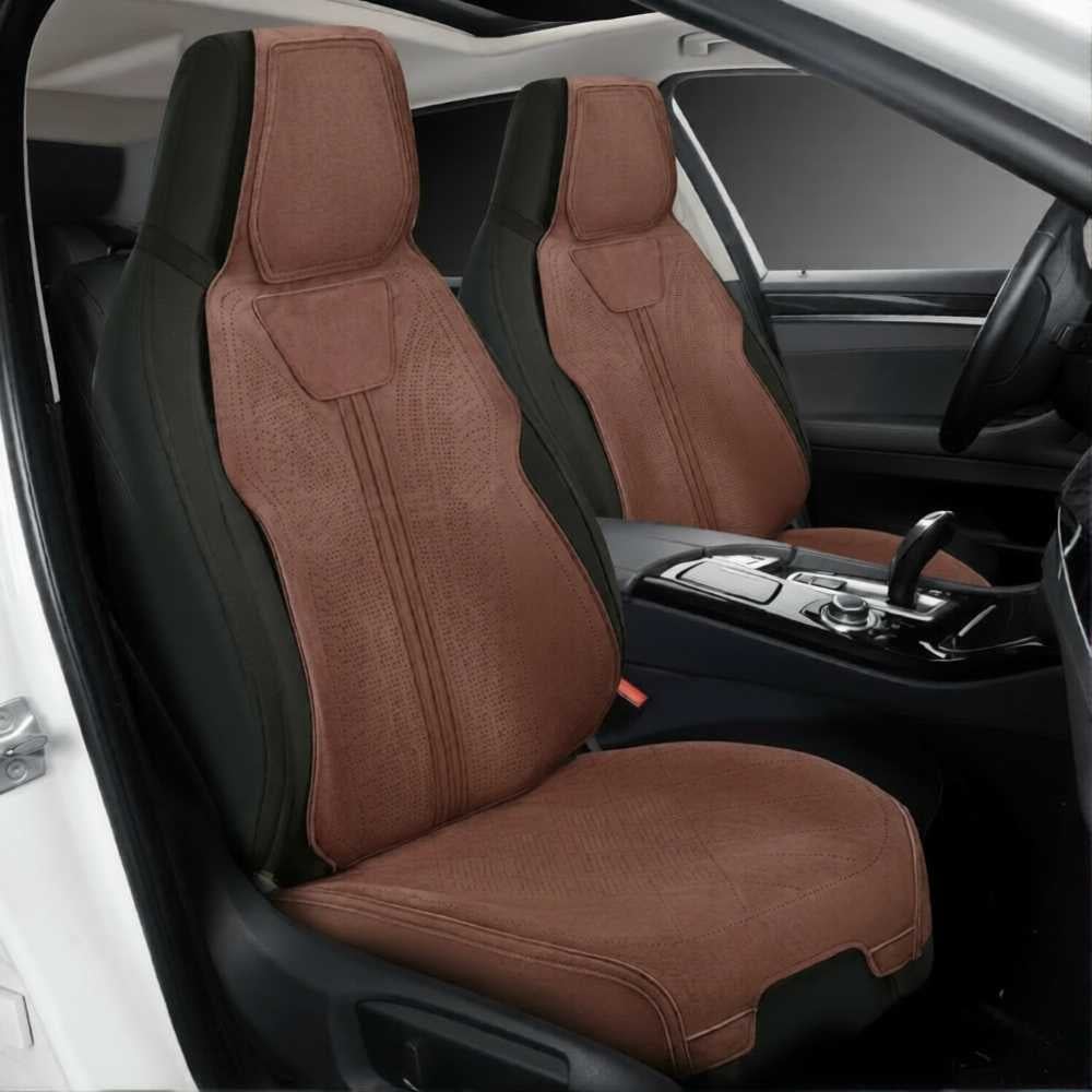 Изображение товара Накидка PSV Vertical FRONT для переднего сиденья из алькантары темно-коричневого цвета