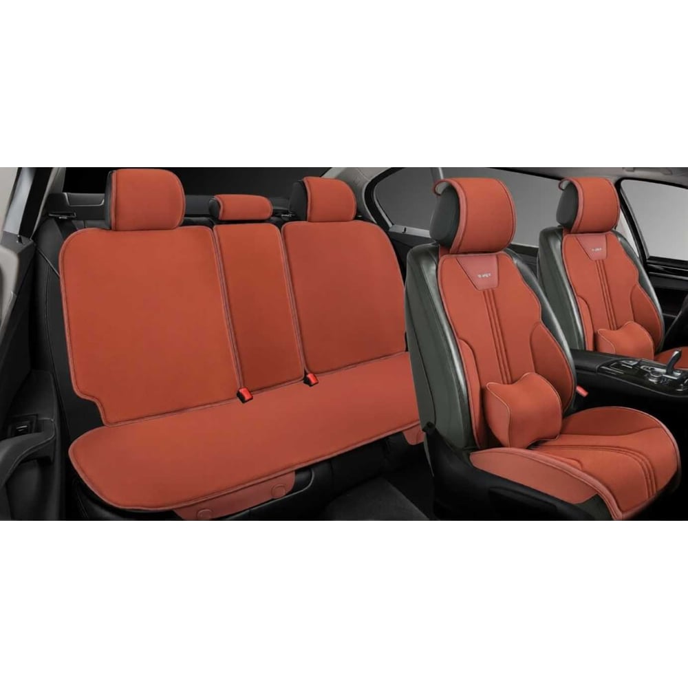 Изображение товара Накидки PSV Tiger оранжевые комплект на весь салон из льна универсальные