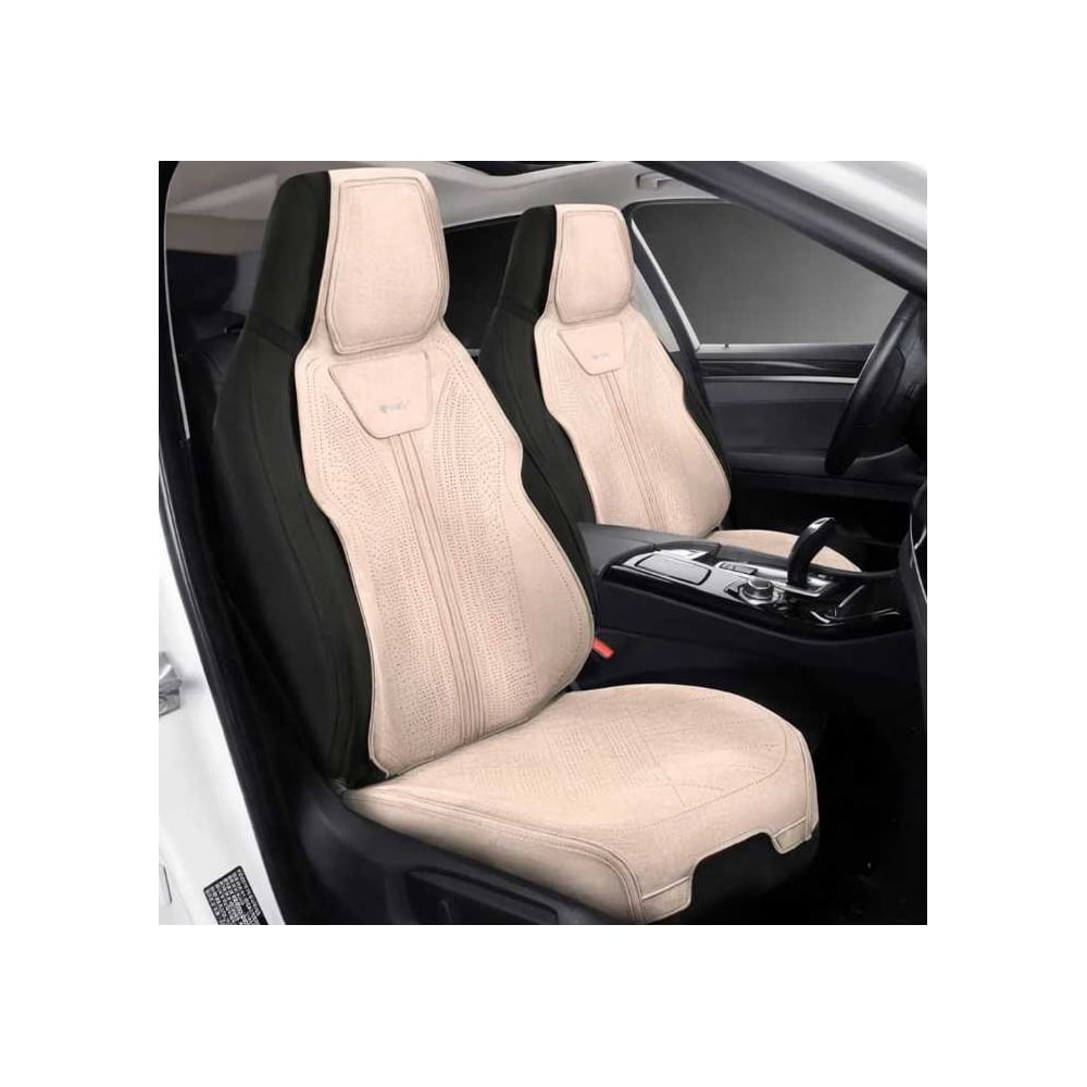 Изображение товара Накидка PSV Vertical FRONT бежевый алькантара для переднего сиденья автомобиль